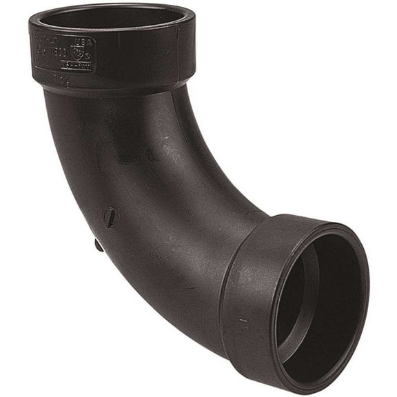 NIBCO C5807LTHD2 2 in. ABS DWV 90-Degree Hub x Hub Long-Turn Elbow