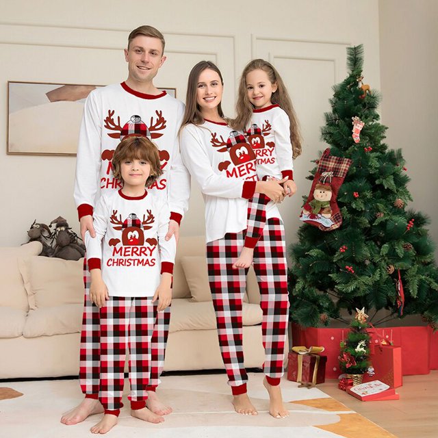 Conjunto de pijamas a juego de Navidad para la familia, ropa de dormir para padre, madre e hijo, atuendos de aspecto navideño, 2023