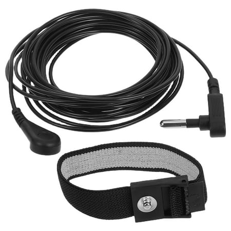 HOMEMAXS Anti-Static Wrist Strap Grounding Bracelet for Electronics Repair PC Building Laboratory Use with Ground Wire Black