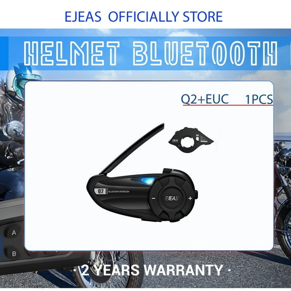 EJEAS Q2 Motorcycle Helmet Bluetooth 2 Person Intercom Headset, Motorcycle Accessory