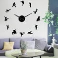 thumbnail image 3 of Hip Hop Dancers Silhouette Wall Art Sticker DIY Wall Clock Contemporary Break Street Dance Dancing Studio Decor Mute Clock Watch(Silver,37inch), 3 of 9