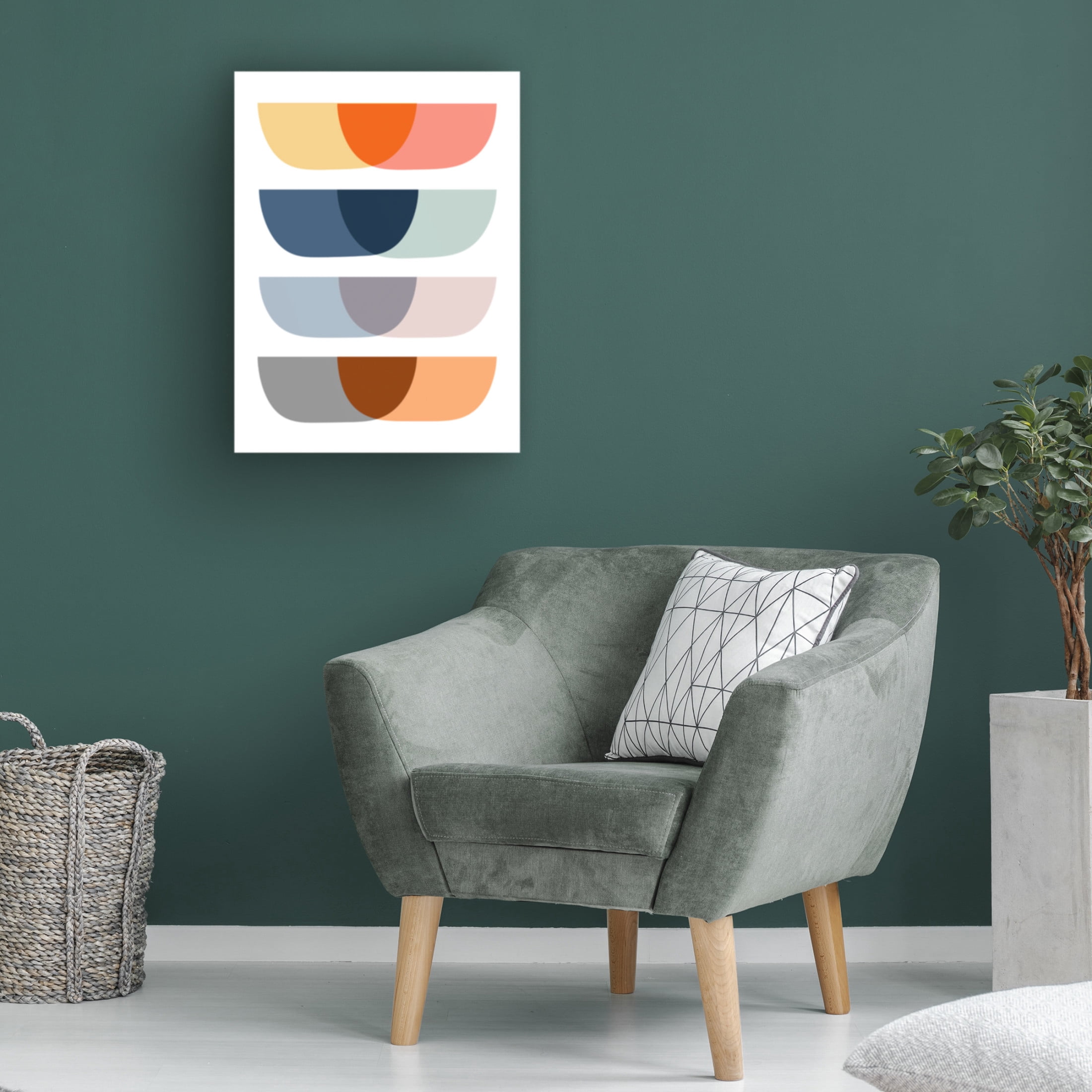 Canvas Wall Art - Tom Quartermaine 'Colorful Abstract Mid Century Design' Wall Art for Living Room, Bedroom, or Office Décor by Trademark Fine Art - 18 x 24 Inches