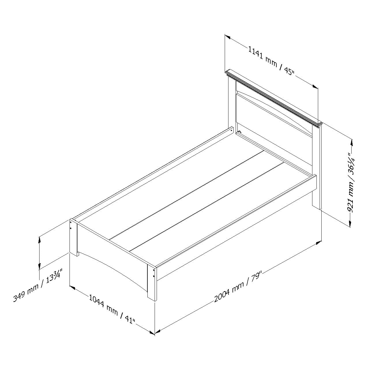 South Shore Smart Basics Twin Bed Multiple Finishes Walmartcom