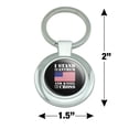 thumbnail image 2 of I Stand For The Flag Kneel Cross USA American Flag Patriotic Keychain Classy Round Chrome Plated Metal, 2 of 5