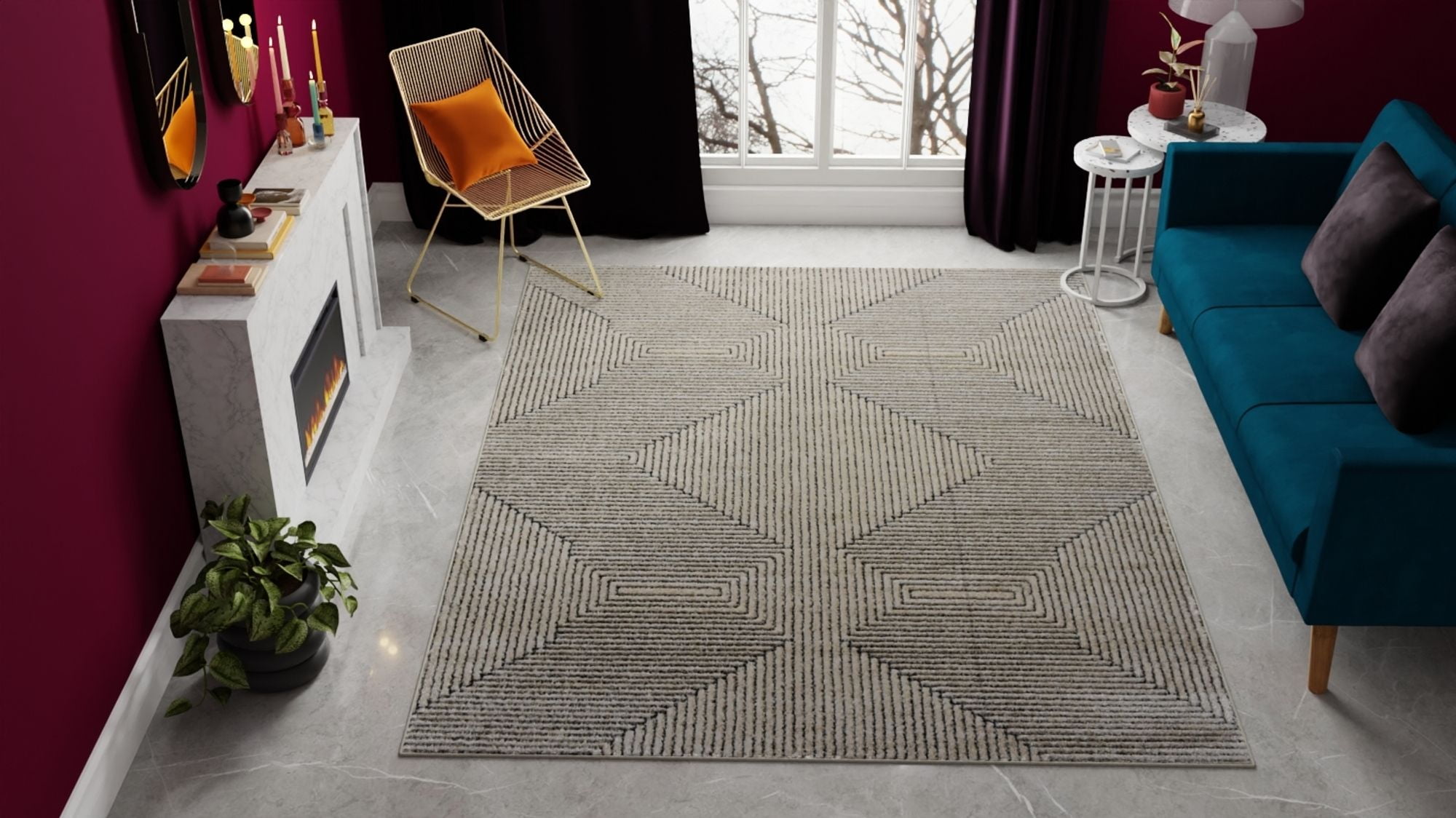 Rugs America Chanai CN80A Contemporary Geometric 8'x10' Area Rug