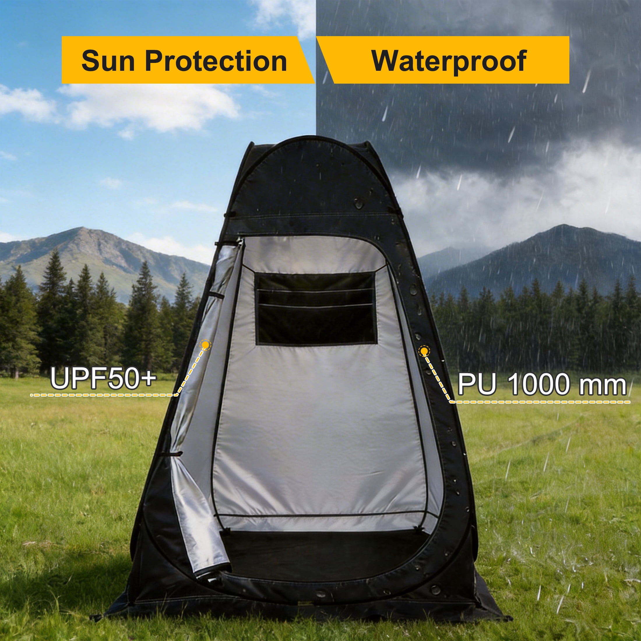 Camping Shower Tent, Outdoor Pop Up Changing Tent, Portable Bathroom Toilet Tent Privacy Tent with Portable Bag for Camping, Beach, Hiking, Travelling