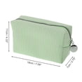 thumbnail image 2 of Unique Bargains 1 Pc Striped Pattern Makeup Bag for Travel Light Green Seersucker, 2 of 6