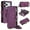 Dark purple, variant on For iPhone 17 Pro RFID Blocking Protective Purse Wallet Case Magnetic Flip Cover Multi-Card Slots Zipper Pocket With Metal Ring Buckle Detachable Shoulder Strap And Wrist Strap Phone Case,Black