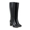 thumbnail image 6 of Women's Square Toe Heel Knee High Boots with Side Zipper for Stylish Mid-Calf Comfort and Winter Wear Fashion Footwear, 6 of 7