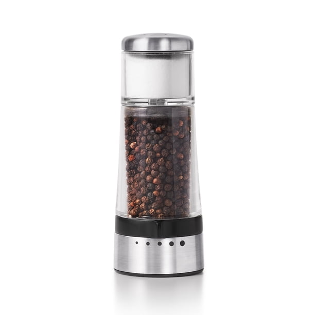 Molinillo y coctelera de sal y pimienta 2 en 1 OXO Good Grips, plateado