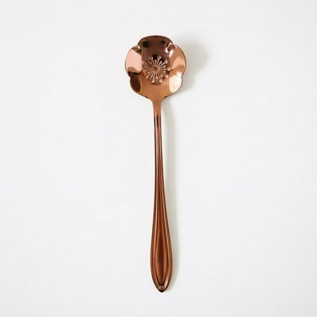 

Praeter 1Pc Spoon Japanese Style Stainless Steel Solid Color Coffee Spoon Flower Stirring Spoon E2