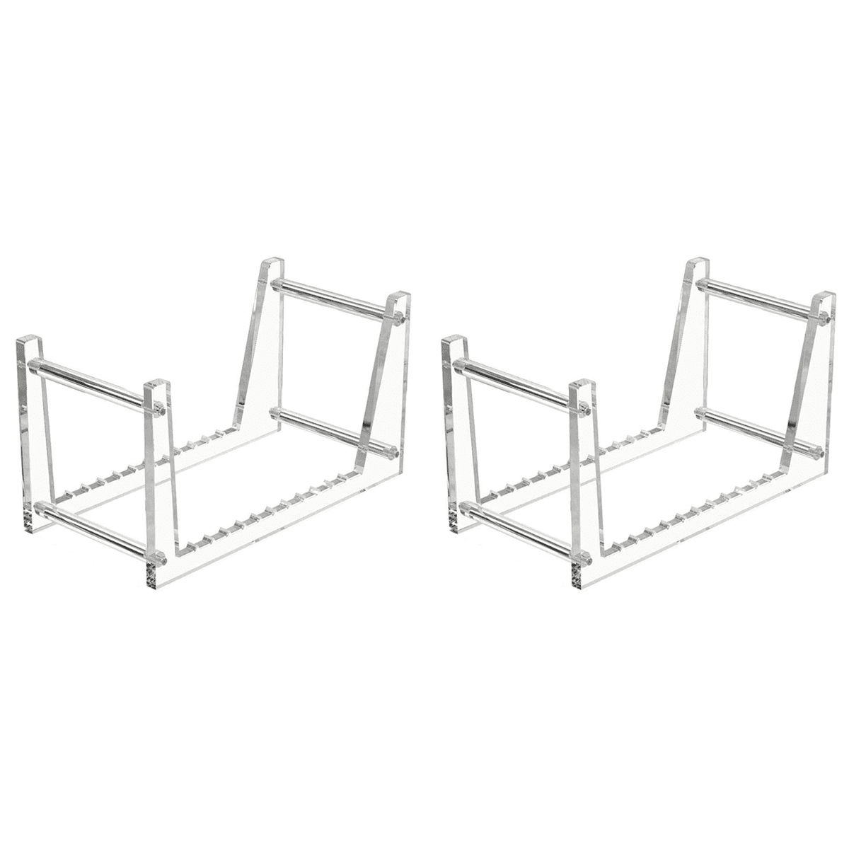 2X Support de Disque Vinyle Transparent pour Rangement d'Album de Bureau, Étagère de Disques pour Photos de Bureau, Livres
