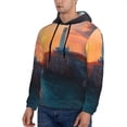 thumbnail image 3 of Sikiie Lighthouse At Sunset Coast Men's Hoodie, Essentials Hoodie, Sweatshirt, Pullover Hooded Sweatshirt for Men-X-Large, 3 of 7