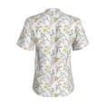 thumbnail image 3 of Uemuo Floral Printed Women's Classic V-Neck T-Shirt - Soft, Breathable, Moisture-Wicking, Perfect for Casual, Office, Travel, and Everyday Wear-Small, 3 of 5