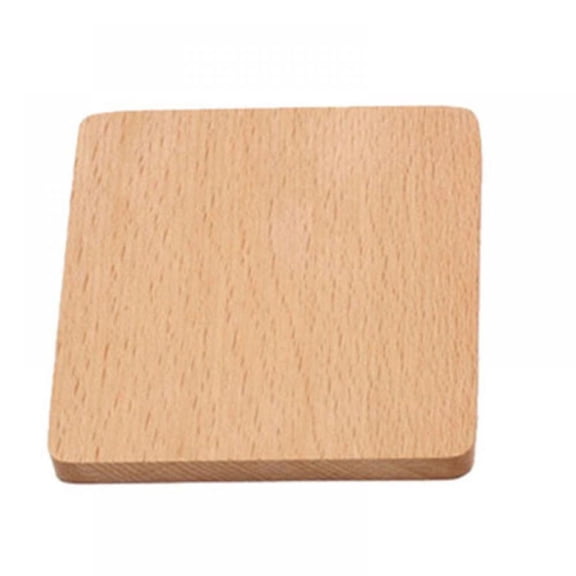 Summark 1PC Beech Black Walnut Wood Coaster Retro Insulation Cup Mat Household Square Round Coaster