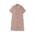 thumbnail image 5 of Ihph7 Satin Nightgowns for Women Button Down Nightgown Summer Nightgowns for Women's Sleepwear Womens Night Gowns for Sleeping Gowns for Women Sleepwear Sleep Shirts for Women Rose Gold 4XL, 5 of 9