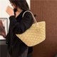 thumbnail image 4 of Bolso Hombro Hueco Mujeres Paja Gran Capacidad Tejido (caqui), 4 of 9