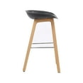 thumbnail image 2 of Bronte Living 26 inch Modern Polypropylene Counter Stool with Footrest for Kitchen, Restaurant - Series Connor - White with Natural Wood Legs, 2 of 7