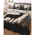 thumbnail image 3 of Quilts Twin Size, Vintage Forest Deer Soft Comforter Bedding Set for Bed, Rustic Country Wildlife Woodland Lightweight Quilted Bedspread with Pillow Cover(2 Pieces) for All Season, 68x86 Inch, 3 of 6