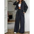 thumbnail image 6 of Women'S 2 Piece Suit Set Cropped Blazer Wide Leg Pants Business Casual Outfits Work Office Clothes Dark Gray S, 6 of 10