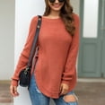 thumbnail image 2 of Haut Tricoté d'Automne, Chandail Tricoté pour Femmes, Long Ourlet Fendu, Haut Tricoté d'Automne, Chandail Tricoté pour Femmes, Chemise Compacte Légère, 2 of 5