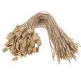 thumbnail image 1 of 100 Uds. Cuerda para colgar etiquetas, cuerdas de hilo de cáñamo, sujetador de hilo de cáñamo Natural con pasador a presión, lazos de gancho de fijación rápida para adornos colgantes, 1 of 8