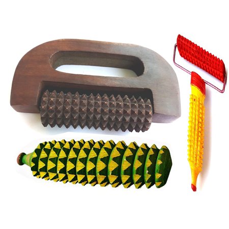 D-Roller + Karela Massager + Face massager Acupressure Wooden