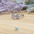 thumbnail image 1 of 5x7 mm. Emerald cut Cubic Zirconia / Sterling Silver 925 Ring / Rhodium plated Nickle-Free / MadDuckJewels RG1730, 1 of 4