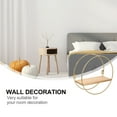 thumbnail image 5 of CRILSTYLEO Wall Decor Shelves Golden Wood Round Shape Storage 1Pack, 5 of 8