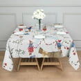 thumbnail image 3 of White Christmas Gnome Pattern Square Tablecloth,Waterproof Square Table Cover,Wipeable Spillproof Washable Table Cover for Home Kitchen Party Decor 42"X42"(107x107cm), 3 of 6