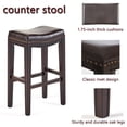 thumbnail image 2 of Saddle Seat Counter Stool,Bar Stools Set of 2,Modern Rivet Design Upholstered Kitchen Bar Stool, PU Leather Saddle Stools for Kitchen Island, Brown, 2 of 6