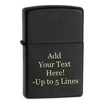 Zippo Lighter - Personalized Custom Message Engrave on Black Matte Zippo Windproof Lighter #218