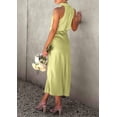 thumbnail image 2 of Vestido PRETTYGARDEN 2025 de Verano en Satén sin Mangas con Cuello Simulado, 2 of 8