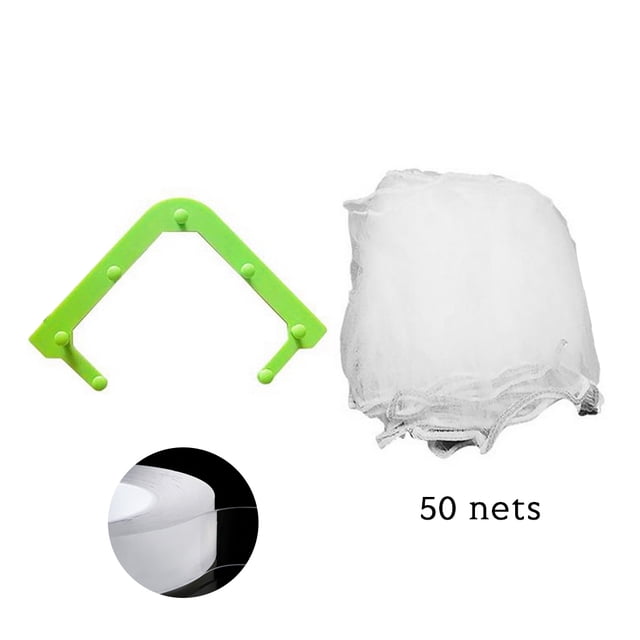 Wosthever Drain Rack Filter Mesh Bolsa de basura Fregadero Cesta colgante para separar los desechos de alimentos Cocina y Comedor Verde oscuro 50 redes Wosthever HA004809-01B