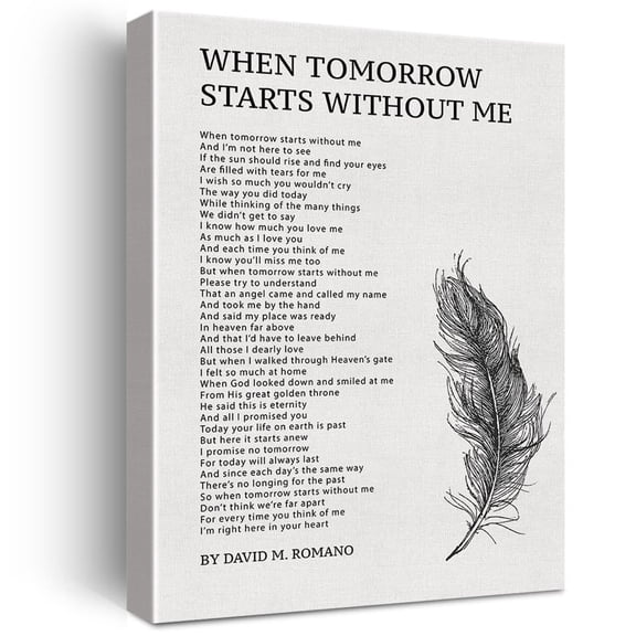 Poem Wall Art poster  When Tomorrow Starts Without Me Canvas  Bereavement Painting for Home Wall & Tabletop poster