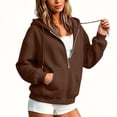 thumbnail image 3 of Chiccall Women's Quilted Texture Half Zip Hoodie Sweatshirt, Drawstring Hood Oversized Long Sleeve Loose Casual Pullover Jacket, 3 of 7