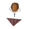 thumbnail image 1 of Accesorios de vestuario de vaquero de mascota sombrero de vaquero y pañuelo divertido para el cumpleaños del S, 1 of 8