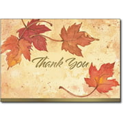 Fall Leaves Thank You Note Cards & Envelopes - 50 Cards & Envelopes - Includes Gold Foil Highlights!