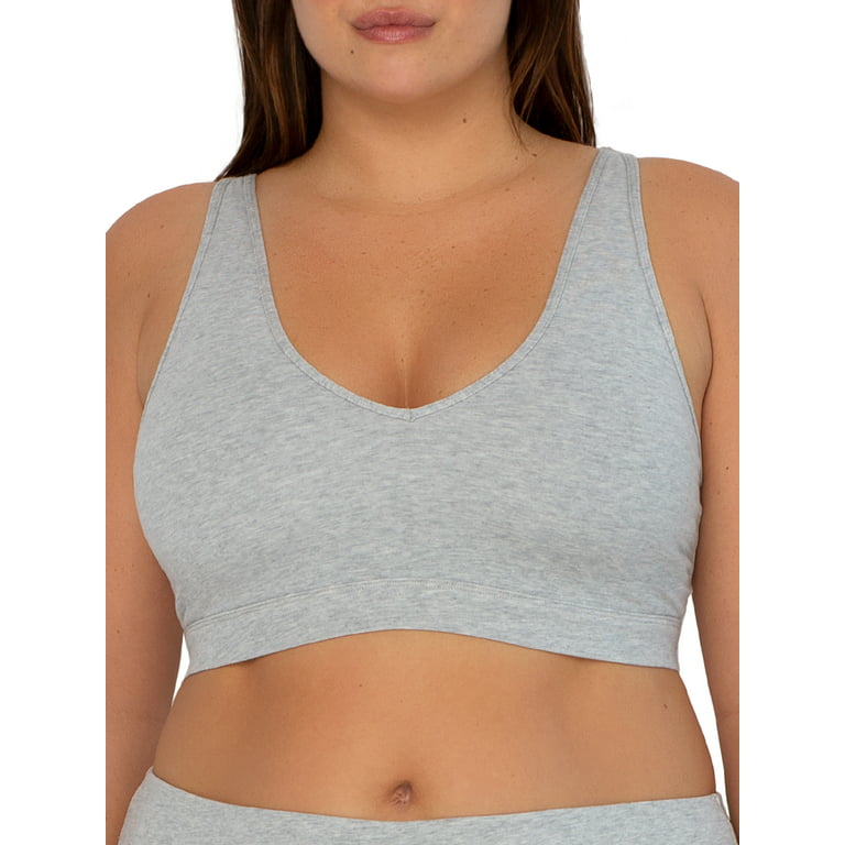 Smart & Sexy Women's Comfort Cotton Plunge Bralette, 2-Pack, Style