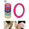 thumbnail image 6 of Luxtrada Pack of 10 Silicone Wedding Rings for Women, Thin and Stackable Braided Rubber Bands Ring for Girls Gift "Size 9", 6 of 8