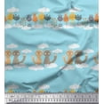thumbnail image 1 of Soimoi Rayon Fabric Floral,Clouds & Cat Kids Decor Fabric Printed Yard 56 Inch Wide, 1 of 3