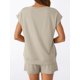 thumbnail image 4 of Conjunto de loungewear AUTOMET para mujer con cuello en V y shorts, 2 piezas, 4 of 5