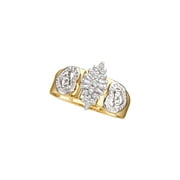 10kt Yellow Gold Womens Round Diamond Mom Mother Ring (.13 cttw.)