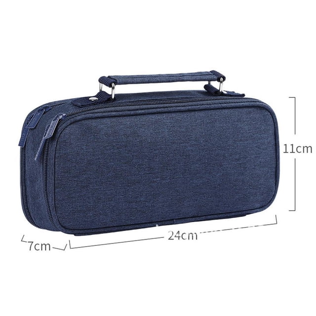 Estuche para lápices de gran capacidad de tres capas, bonito estuche de lona, suministros escolares y de oficina, papelería para adolescentes y adultos