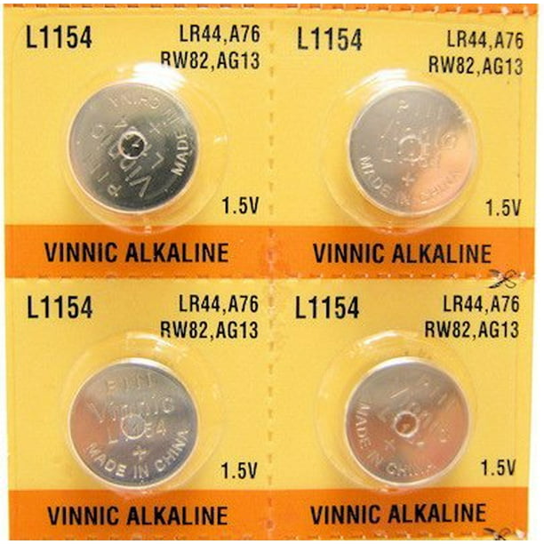 4 X Vinnic Ag13 Lr44 6 1 5v Alkaline Batteries Walmart Com Walmart Com