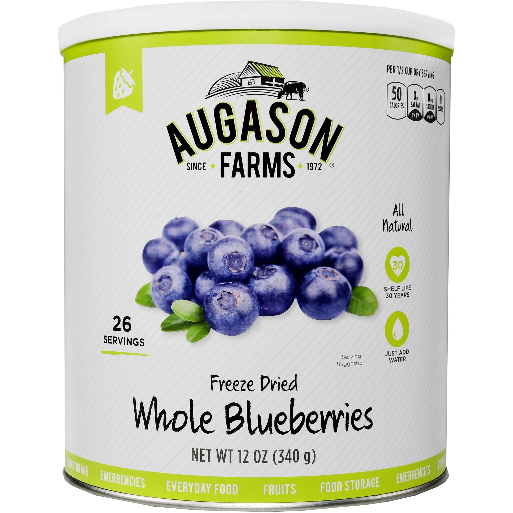 Augason Farms Emergency Food Freeze-Dried Whole Blueberries, 12 oz by Generic