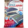 Spacesaver Premium *Medium* Vacuum Storage Bags (Works with Any Vacuum Cleaner + Free Hand-Pump for Travel!) Double-Zip Seal and Triple Seal Turbo-Valve for 80% More Compression! (6 Pack)