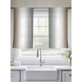 thumbnail image 5 of Sheer Curtains 45 inches Long 2 Panels Set Abstract Brown Gray Gradient Ombre Tiers Sheers Rod Pocket Small Window Short Curtains for Kitchen Cafe, Each 52" W x 45" L, 5 of 7