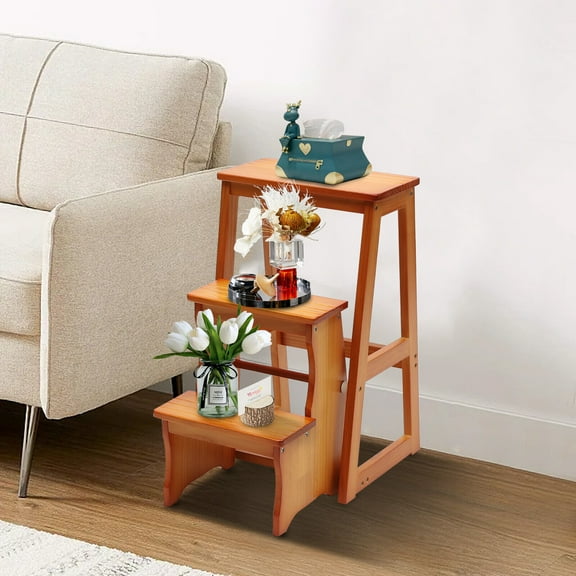 3-Step Folding Library Ladder Chair Portable Multifunctional Step Stool