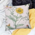 thumbnail image 2 of BANET - , Pillowcases, White with Yellow Botanical Flowers Pattern Printed 20x20in, 2 of 5